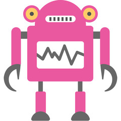 
Mechanical robot, flat icon cartoon robot
