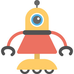 
Mechanical robot, flat icon cartoon robot

