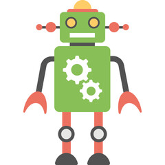 
Mechanical robot, flat icon cartoon robot
