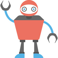 

Flat vector icon design of a robot
