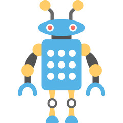 

Flat vector icon design of a robot

