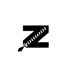 letter z logo, black zipper design, vector illustration
