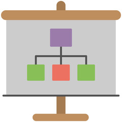 
Company presentation, flat icon organization chart
