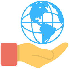 
Flat icon global warming, environment protection
