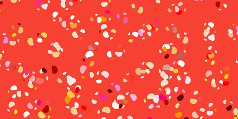 Light red, yellow vector pattern with abstract shapes.