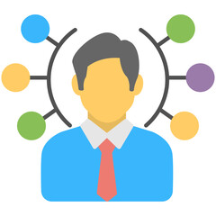 
Flat icon professional. Multitasking skills
