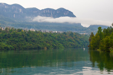 Obraz premium Autumn scenery of Jianshiye Three Gorges Scenic Area in Enshi, Hubei, China