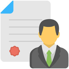 


Flat icon employer certificate, business certifications
