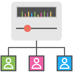 
Control organization. Flat icon management cybernetics
