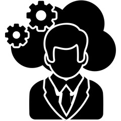 
Cogwheels around the light bulb. Concept of idea, creativity, innovation and execution and automation. Flat icon 
