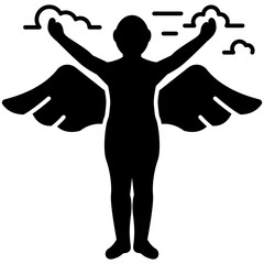 
Angel person. Flat icon supernatural being
