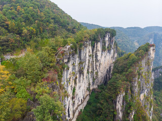 Obraz premium Autumn scenery of Jianshiye Three Gorges Scenic Area in Enshi, Hubei, China