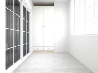 3D rendering, elegant and modern bedroom design, big bed with overcoat cabinet, coffee table, TV, carpet, etc., very comfortable and leisure.