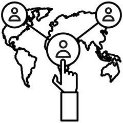 
Flat icon remote team 
