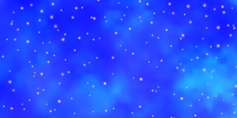 Light BLUE vector template with neon stars.