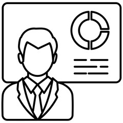 
Presentation board, flat icon statistics
