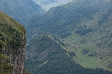 view of green mountains and gorge