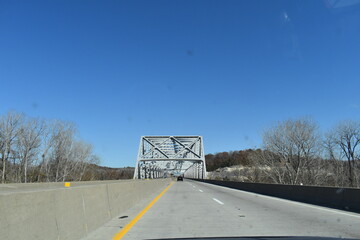 Highway with a Bridge in the Distance