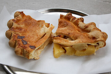 Slices of fresh homemade apple pie.