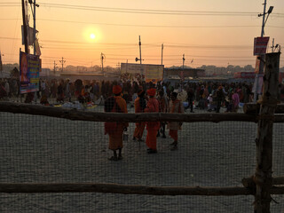 crowd during kumbh fair in prayagraj