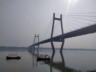 Fototapeta na wymiar View of New Yamuna Bridge in Prayagraj