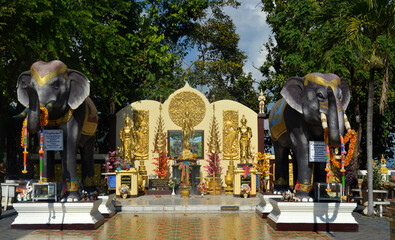 Chiang Mai, Thailand - Wat Phrathat Doi Kham Elephant Shrine