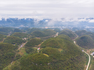 Obraz premium Autumn scenery of the Dixin Valley Scenic Area in Enshi, Hubei, China