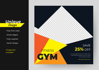 Gym & Fitness Club Social Media Banner Template