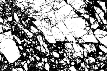 Obraz premium Black and white marble cracks simple texture. Vector illustration.