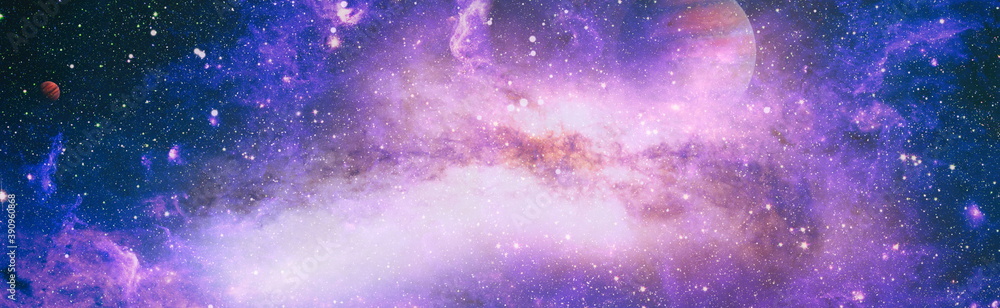 Wall mural space background with nebulas and stars. this image elements furnished by nasa