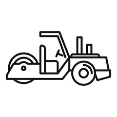 Work road roller icon. Outline work road roller vector icon for web design isolated on white background