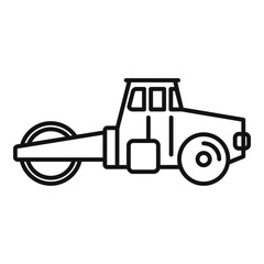 Maintenance road roller icon. Outline maintenance road roller vector icon for web design isolated on white background