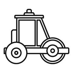 Builder road roller icon. Outline builder road roller vector icon for web design isolated on white background