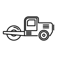 Danger road roller icon. Outline danger road roller vector icon for web design isolated on white background