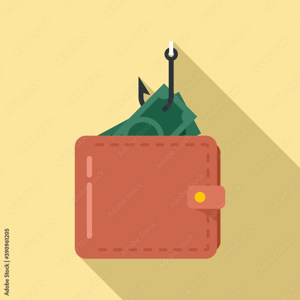 Poster digital wallet fraud icon. flat illustration of digital wallet fraud vector icon for web design
