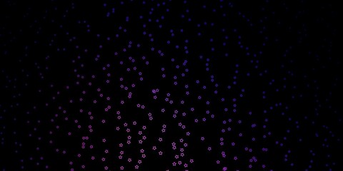Dark Blue, Red vector background with small and big stars.