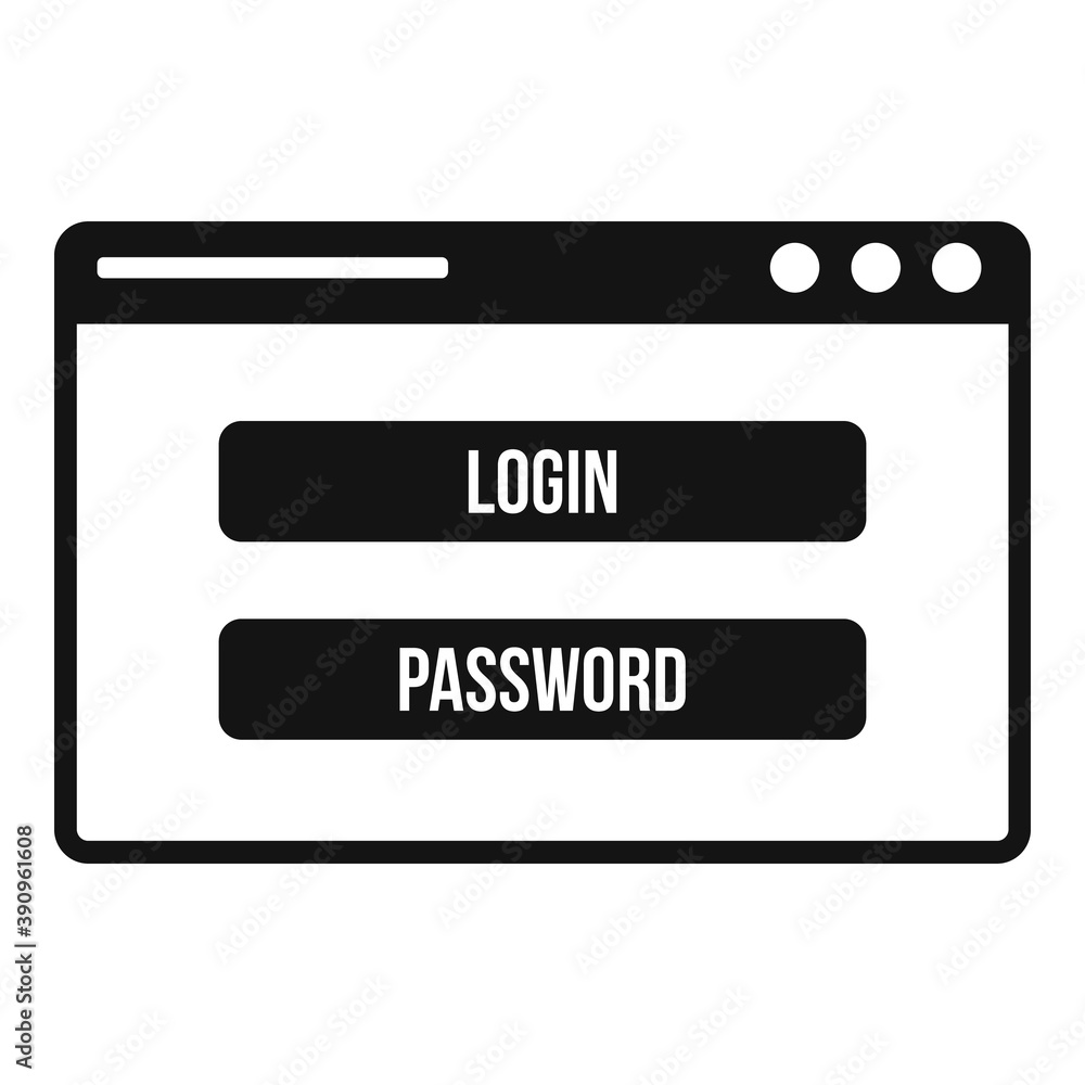 Poster login secured window icon. simple illustration of login secured window vector icon for web design is