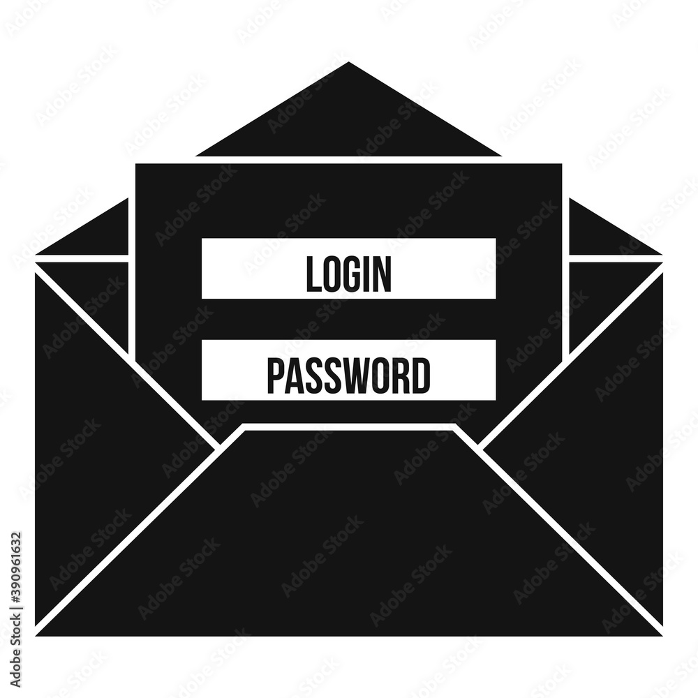 Poster email login password icon. simple illustration of email login password vector icon for web design is