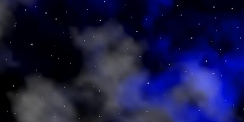 Fototapeta na wymiar Dark BLUE vector background with colorful stars.