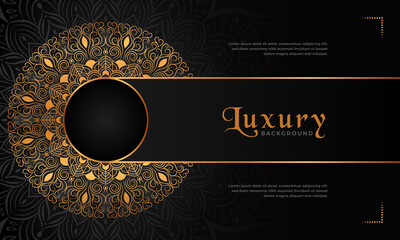 Luxury mandala background with floral ornament pattern. Hand drawn gold mandala design. Vector mandala template for decoration invitation, cards, wedding, logos, cover, brochure, flyer, banner.