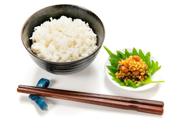 醤油の実と御飯