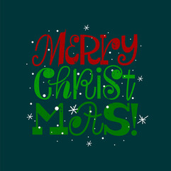 Fun doodle Christmas hand drawn lettering design