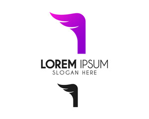 Wing letter I logo design. Modern logo suitable for creative vector element or template