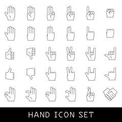 手　指　イラストアイコンの素材セット