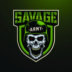 savage skull army mascot