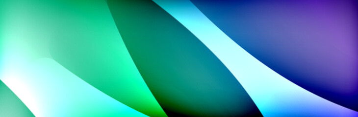 Fluid gradient neon color waves, vector abstract background