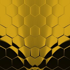 black background with strong gold geometric hexagonal mosaic designs and patterns