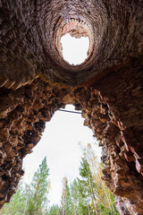 An old brick kiln has almost collapsed