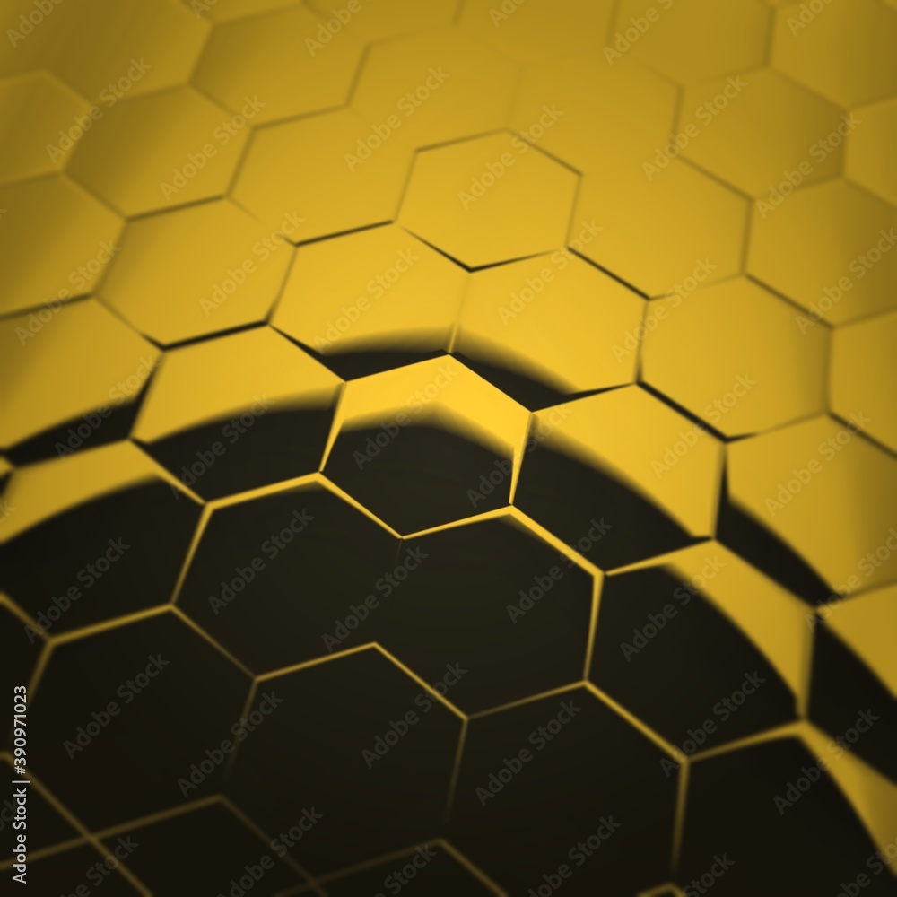 Aufkleber black background with strong gold geometric hexagonal mosaic designs and patterns