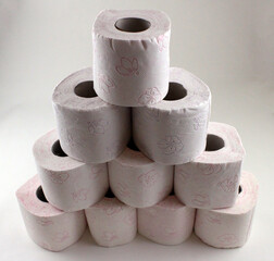 Toilet paper in a pyramid